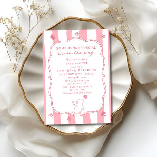 Some Bunny On The Way Whimsical Girl Baby Shower Invitation