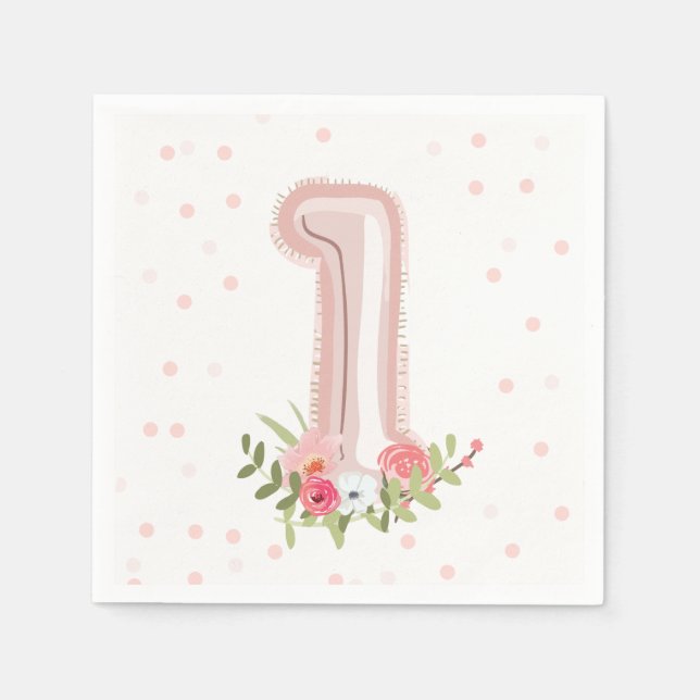 Some Bunny Paper Napkin First Pink Girl Easter (Front)