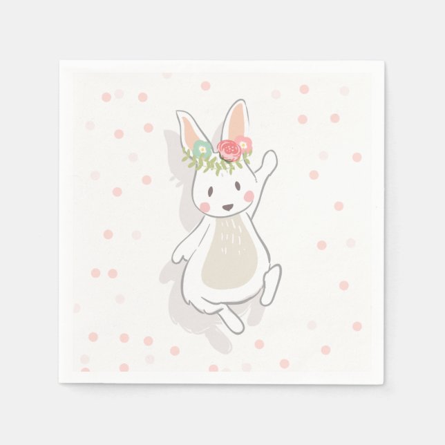 Some Bunny Paper Napkin First Pink Girl Easter (Front)