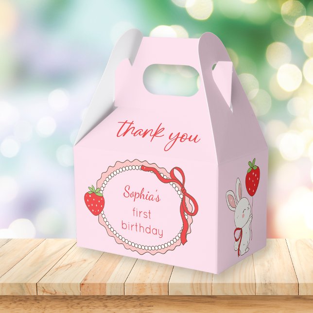 Some Bunny Strawberry Birthday Favor Box (Creator Uploaded)