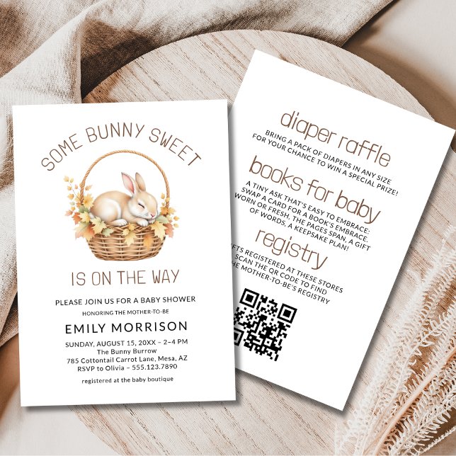 Some Bunny Sweet Gender Neutral Fall Baby Shower Invitation (Creator Uploaded)