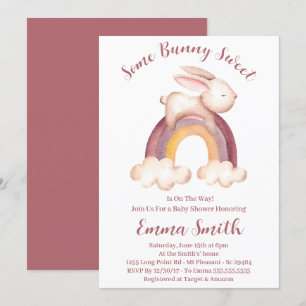 Some Bunny Sweet Watercolor Baby Shower Invitation