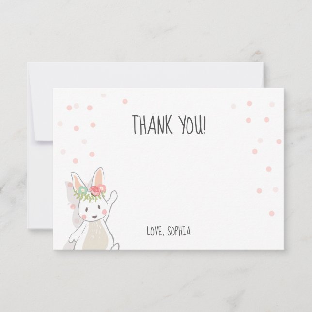 Some Bunny Thank You Card Easter Pink Girl (Front)