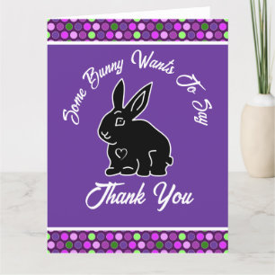 Some Bunny Wants to Say Thank You Lilac Polka Dots Card