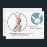 Some Bunny's Birthday Photo Invitation<br><div class="desc">A cute invitation in white and teal featuring a bunny and your favourite photo. Perfect for birthday celebrations or for Easter. (DLCA.NET) The card is easy to customize with your wording, font, font colour and choice of six paper types. Not exactly what you're looking for? All our products can be...</div>