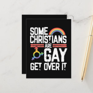  Some Christians Are Gay Get Over It Announcement Postcard