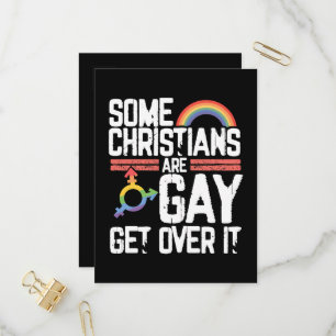  Some Christians Are Gay Get Over It Invitation Postcard