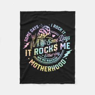 Some Days I Rock It Some Days It Rocks Me Tie Dye  Fleece Blanket