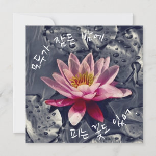 "Some flowers bloom at night when..."  in Korean Card