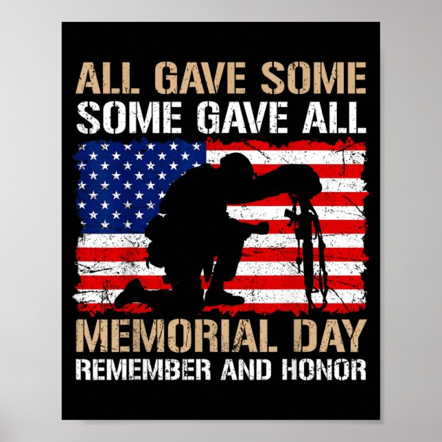Some Gave Memorial Day Remember Honour USA Fallen Poster (Front)