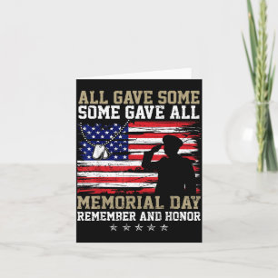 Some Gave Salute Veteran Memorial Day Distressed Card