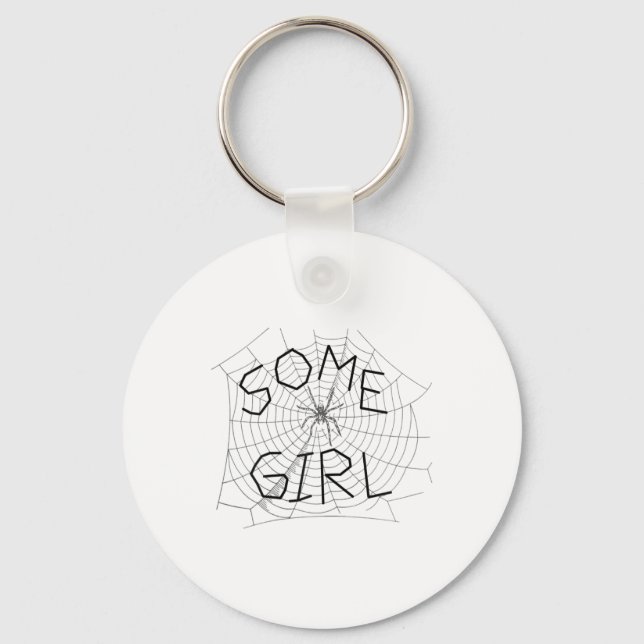 Some Girl Spider Web Ck To School  Keychain (Front)