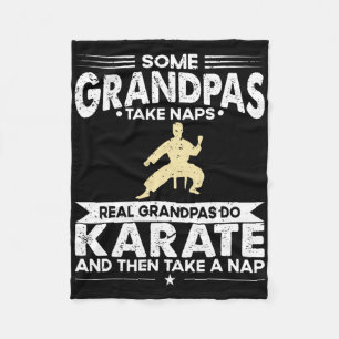 Some Grandfather Naps Real Grandpa Do Karate  Fleece Blanket