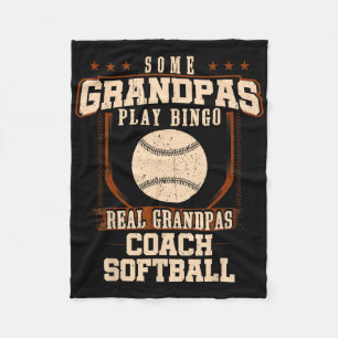 Some Grandpas Play Bingo Real Grandpas Coach Softb Fleece Blanket