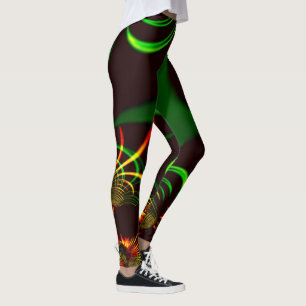 Some green grass and yellow fire-coloured curves leggings