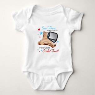 Some Heroes Wear Capes, Mine Wears Combat Boots Baby Bodysuit