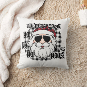Some Hos in This House   Punny Santa Sublimation Throw Pillow