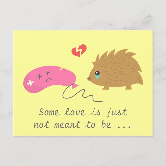 Some Love is not meant to be, funny hedgehog Postcard (Front)