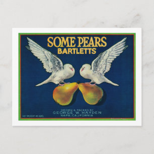 Some Pears Pear Crate LabelNapa, CA Postcard