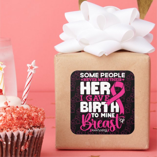 Some People Never Meet Their Hero Breast Awareness Square Sticker (Party)