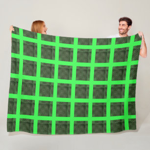 Some tartan of abstract chequered green square fleece blanket