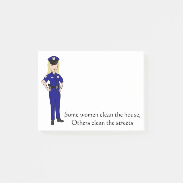 Some Women Clean Police Officer Humour Post-it Notes (Front)