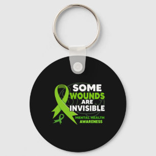 Some Wounds Are Invisible Ribbons Mental Health Aw Keychain