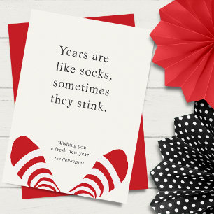 Some Years Stink Red New Year Holiday Card