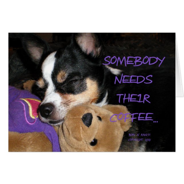 Somebody Needs Coffee Chihuahua Dog (Front Horizontal)