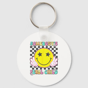 Somebody's Feral Child Toddler Girl And Boy Funny  Keychain