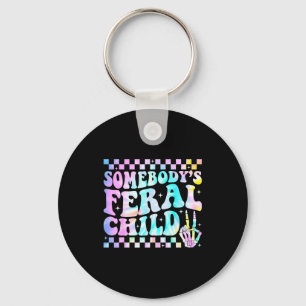 Somebody's Feral Child Toddler Girl And Boy Funny  Keychain