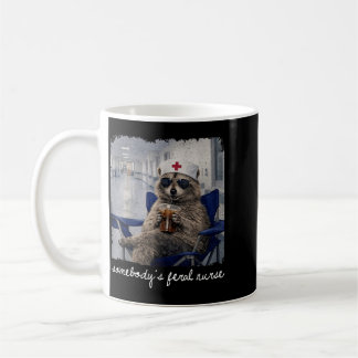 Somebodys Fvibesl Nurse Funny Raccoon Nursing Life Coffee Mug