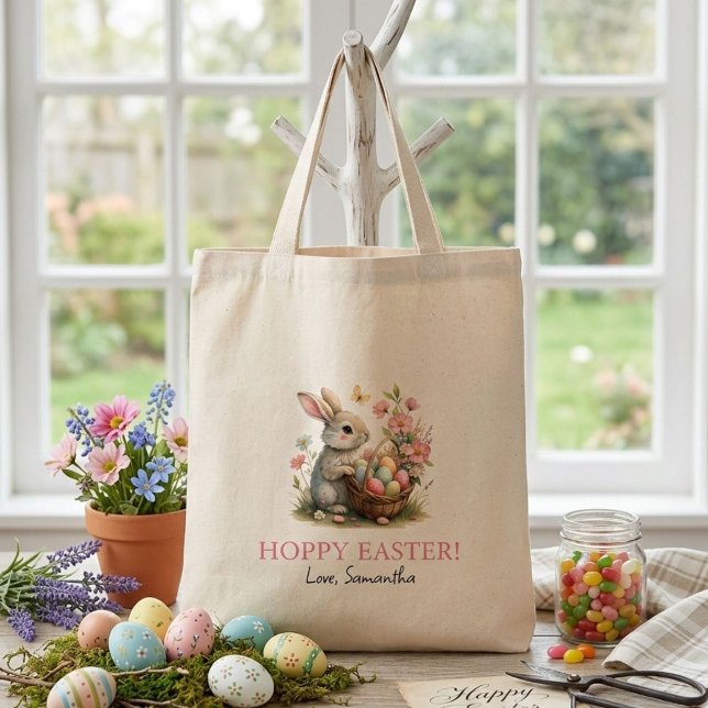 SomeBunny Easter Wildflower Hoppy Easter Tote Bag (Creator Uploaded)