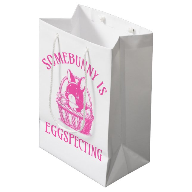 Somebunny Is Eggspecting Pregnancy Announcement  Medium Gift Bag (Front Angled)