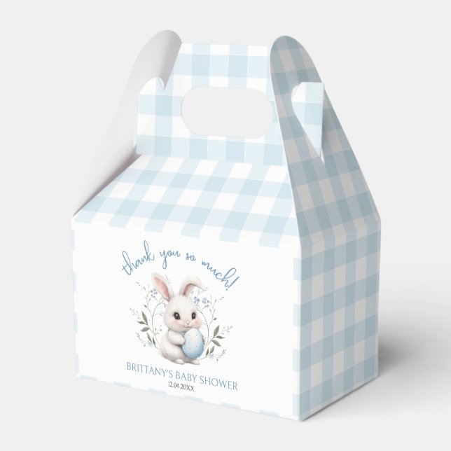 Somebunny is on the Way Boy Easter Baby Shower  Favor Box (Front Side)