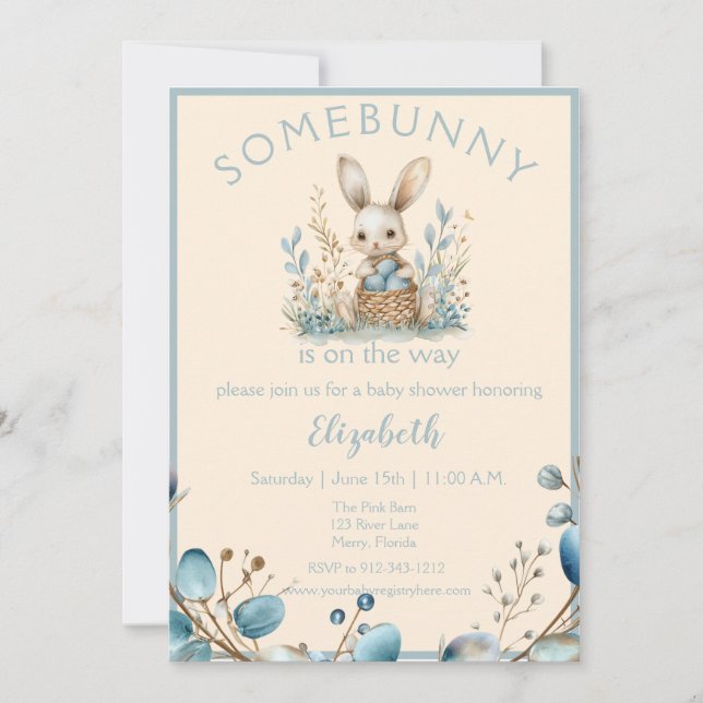 Somebunny is on the Way Invitation (Front)