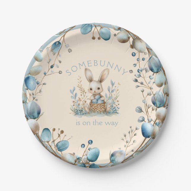 Somebunny is on the Way Paper Plate (Front)