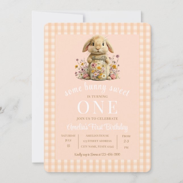 Somebunny is Turning One Invitation (Front)