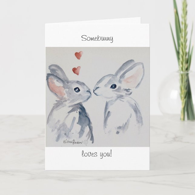 Somebunny loves you holiday card (Front)