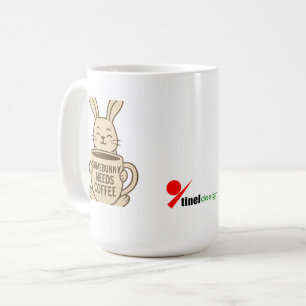"Somebunny Needs Coffee" Mug Cute Rabbit Pun Gif