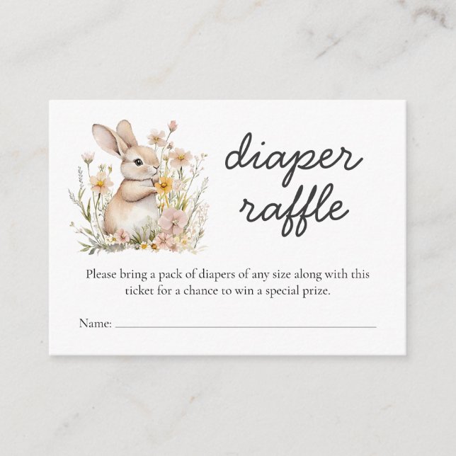 Somebunny Special Diaper Raffle Spring Baby Shower Enclosure Card (Front)