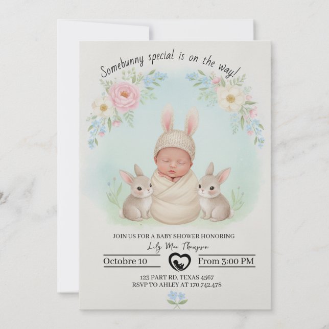 Somebunny Special Is on the Way – Baby Shower  Invitation (Front)
