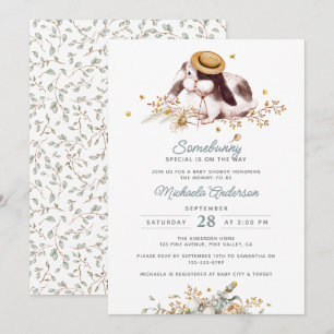 Somebunny Special On The Way Bunny Baby Shower Invitation