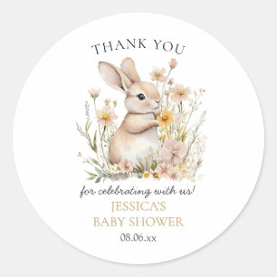 Somebunny Special Wildflowers Spring Baby Shower Classic Round Sticker