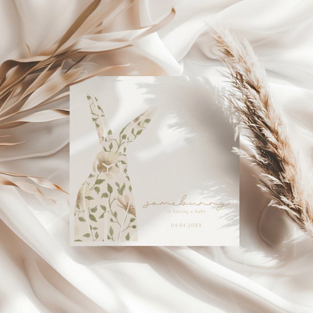 Somebunny Spring Easter Floral Baby Shower Napkin (Creator Uploaded)