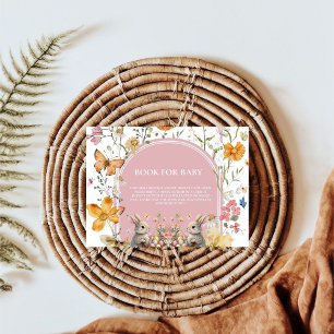 Somebunny Wildflower Baby Shower Book Request Enclosure Card