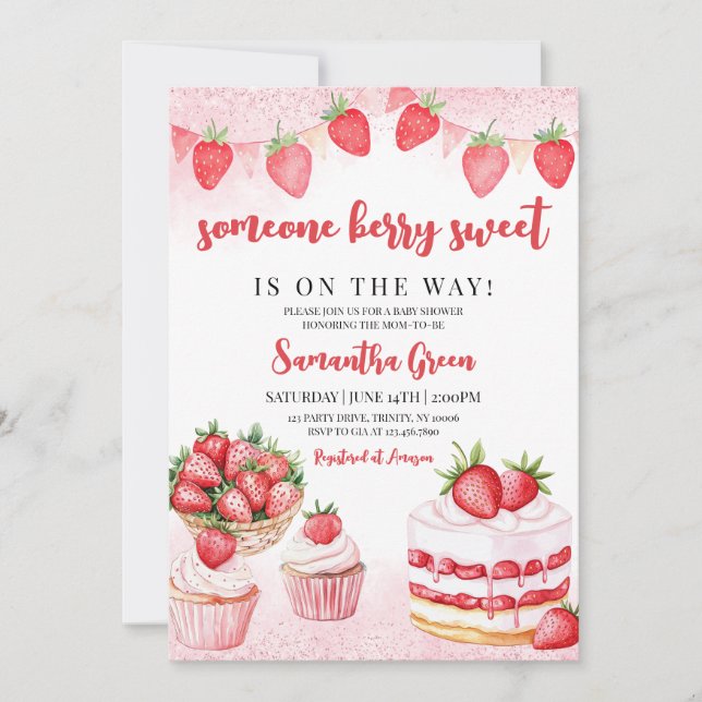 Someone Berry Sweet Baby Shower Invitation (Front)