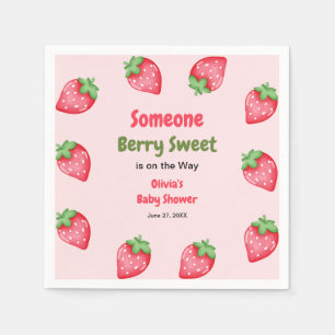 Someone Berry Sweet Pink Strawberry Baby Shower  Napkin