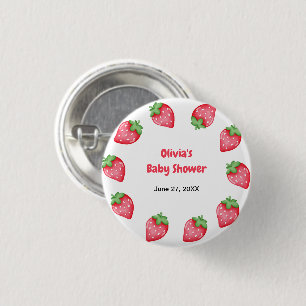 Someone Berry Sweet Strawberry Baby Shower Favour  1 Inch Round Button