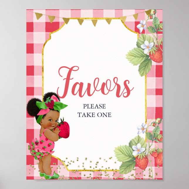 Someone Berry Sweet Strawberry Baby Shower Favours Poster (Front)
